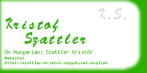 kristof szattler business card